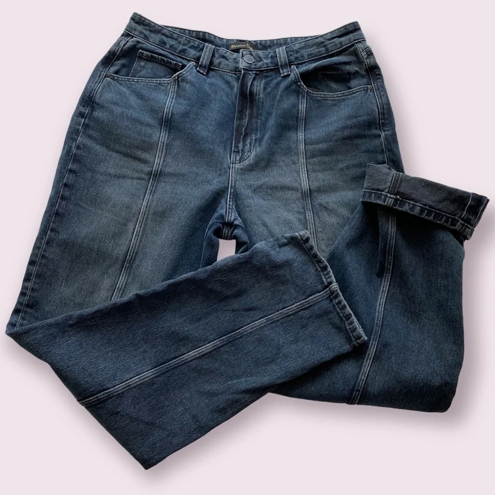 Massimo Dutti blue jeans seamed straight leg denim baggy 5040/711 EUR 42 USA 10 - Picture 7 of 16